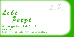 lili petzl business card